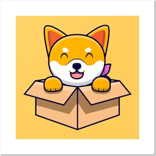 Kawaii shiba inu Posters and Art